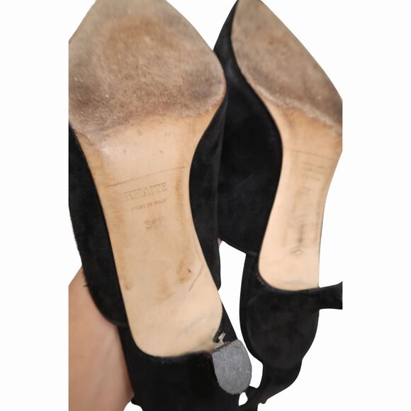 Khaite Suede Pointed Toe Sterling Heel Pumps Black Women's Size 39.5 - Picture 8 of 9